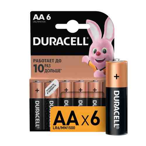 Батарейка DURACELL LR6-6BL BASIC блистер 6 шт арт. 1001174900