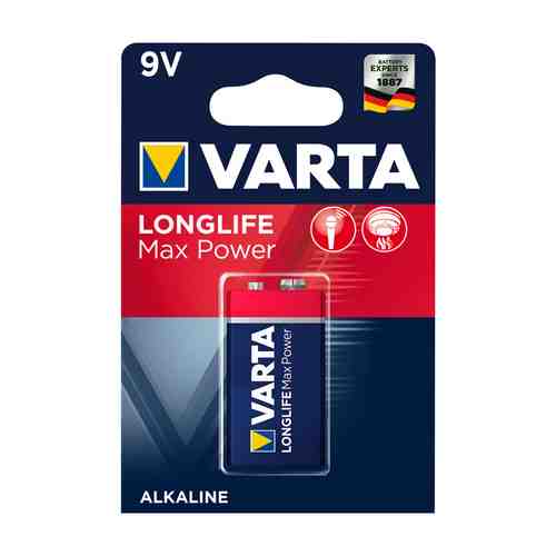 Батарейка VARTA LONGLIFE MAX POWER 9V блистер 1шт арт. 1001172643