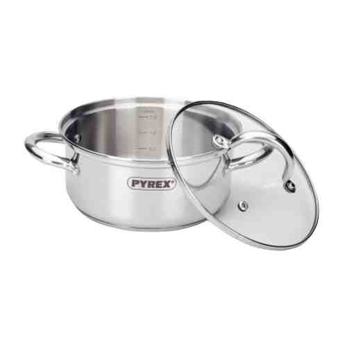 Кастрюля PYREX Master 2л 18см нерж.сталь стекл.крышка индукция арт. 1001423820