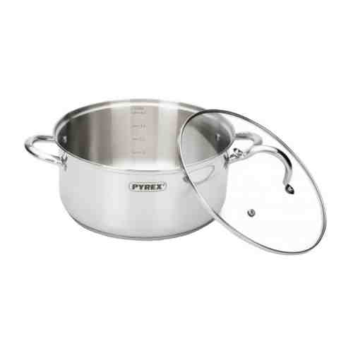 Кастрюля PYREX Master 4,7л 24см нерж.сталь стекл.крышка индукция арт. 1001423822