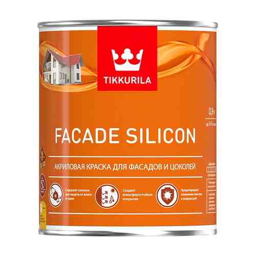 Краска акриловая фасадная TIKKURILA Facade Silicon база А 0,9л белая, арт.700011473 арт. 1001275310