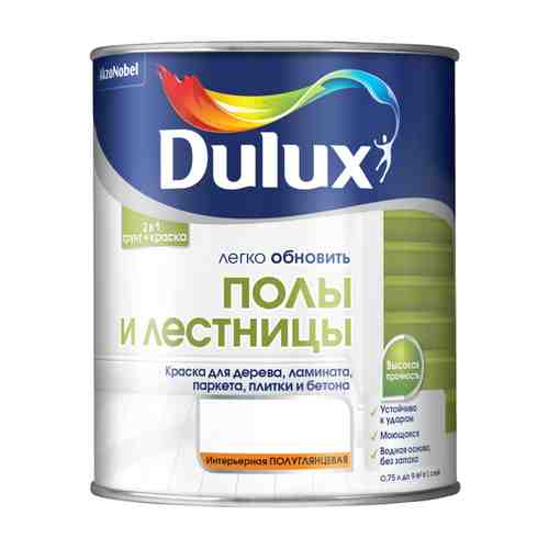 Краска в/д DULUX Полы и Лестницы база BW 0,75л белая, арт.5327425 арт. 1001310051