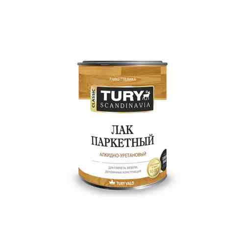 Лак паркетный TURY полуматовый 0,9л, арт.лак TURY п/м 0.9 арт. 9011300172