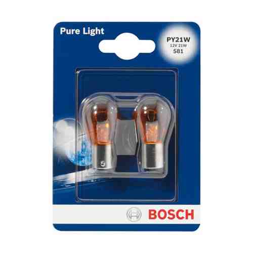 Лампа BOSCH PY21W 12В 21Вт PURE LIGHT (DB) 2шт арт. 1001174239