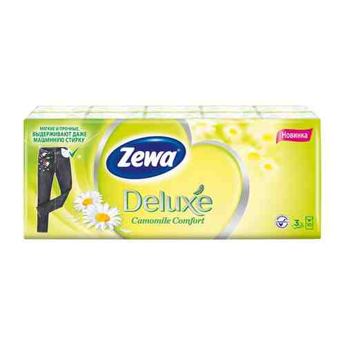 Платки носовые ZEWA Deluxe Camomile 3-слойные 10шт/10уп. арт. 1000659404