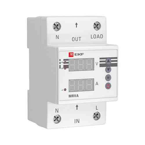 Реле напряжения и тока EKF PROxima 63A с дисплеем MRVA на DIN-рейку арт. 1001387639
