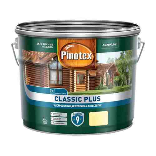 Средство деревозащитное PINOTEX Classic Plus 9л скандинавский серый, арт.5479959 арт. 1001322657